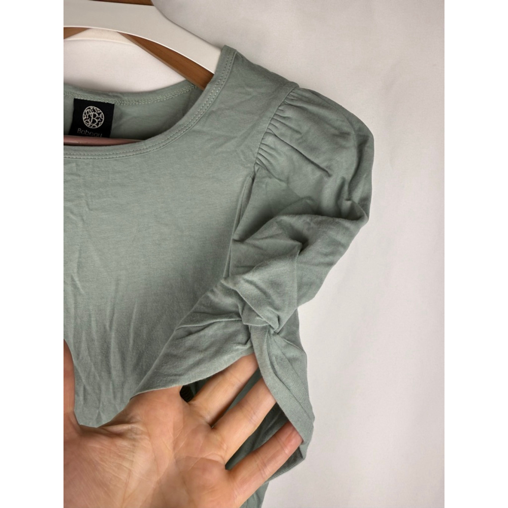 NWT Women's Boboau Green Puff Sleeve Top Plus Size 0X $12 w/$25 purchase - Picture 4 of 6